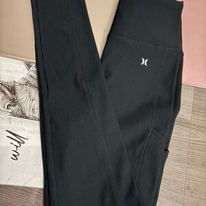 Hurley Ribbed Black Leggings